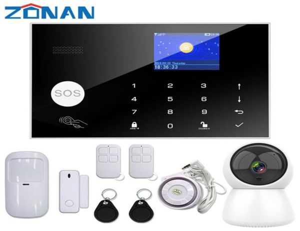 Sistemas de alarma Tuya Control de aplicaciones del sistema de seguridad WiFi con cámara IP Dial Dial Detector inalámbrico Inicio Smart GSM Kit7439108