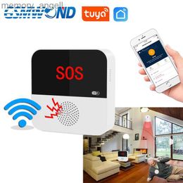 Alarmsystemen Tuya WiFi SOS Alarmsysteem Smart Home Ouderen Nood Pager Deurbel Functie Ondersteuning 433 MHz Draadloze detector Smart Life APP YQ230926