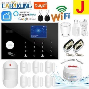 Alarmsystemen WiFi GSM Alarmsysteem 433MHz Home Inbreukbeveiliging Alarm draadloze bedraad detector RFID Touch Toetsenbordondersteuning Alexa Home YQ230926