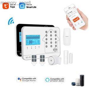 Sistemas de alarma WIFI + GSM + PSTN Alarma antirrobo 433MHz Sistema inalámbrico de alarma antirrobo para el hogar Tuya Smart Timing Arm/Desarm Control de voz YQ230926