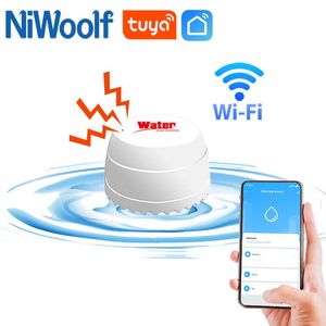 Alarm systems WiFi Water Sensor Tuya Leakage Detector Sound Alarm Leak flood Alert Overflow APP Control Smart Home Security Alarm 221101