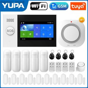 Alarmsystemen Draadloos Wifi GSM Alarmsysteem Rookmelder Inbraakalarm met bewegingssensor Voor Tuya SmartLife APP Thuisalarm YQ230927