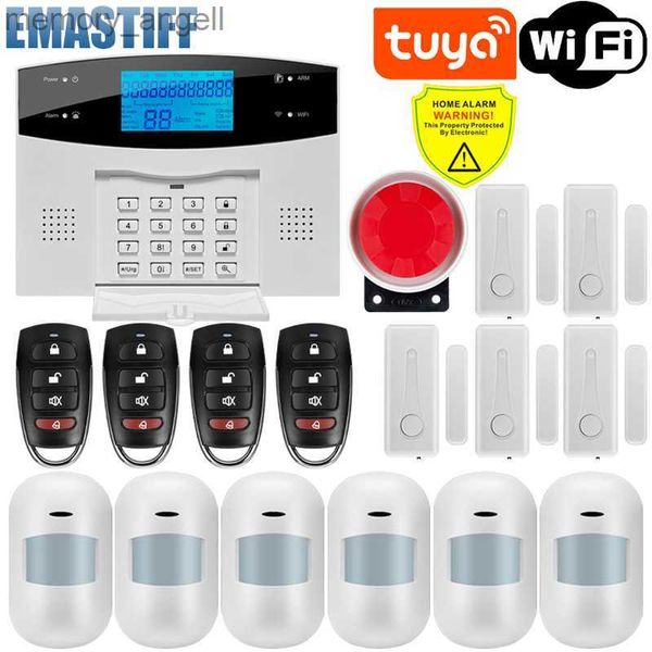 Sistemas de alarma WiFi WiFi GSM Sistema de alarma de seguridad para el hogar para la aplicación Tuya Smart Life con detector de sensores de movimiento compatible con Alexa YQ230927