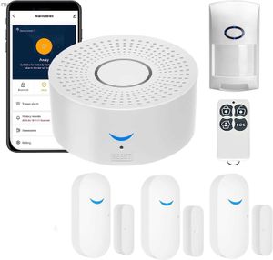 Systèmes d'alarme Système d'alarme de sécurité domotique intelligent sans fil WiFi avec capteur de porte capteur de mouvement application Smart Life alarme antivol sirène YQ230927