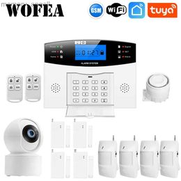 Systèmes d'alarme Wofea sécurité à domicile Wifi GSM système d'alarme antivol APP contrôle Tuya intelligent sans fil Zone filaire SMS et cadran automatique LCD YQ230926