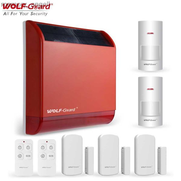 Sistemas de alarma Wolf-Guard Solar Flash Siren Alarm 110dB Outdoor Anti-Manipulación EnvironmentProtection Home Security Kit de sistema antirrobo 433MHz YQ230927