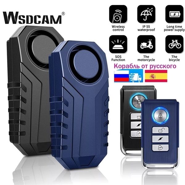 Systèmes d'alarme WSDCAM Télécommande Moto 113dB Étanche Sans Fil Vélo Sécurité Protection Anti Vol Voiture Électrique 221025