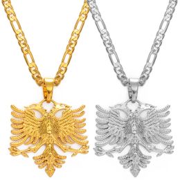 Albanië Eagle 14k geel gouden hanger kettingen voor mannen vrouwen zilveren kleur/gouden kleur Albanese sieraden etnische Kosovo