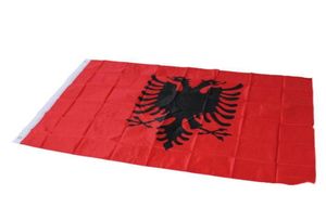 Albanië Flag 3x5ft 150x90cm Polyester Printing Indoor Outdoor Hangende Nationale Vlag met messing doorvoertulken Shippin2874080