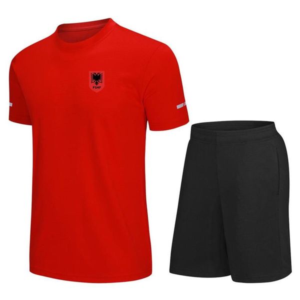 Albania, chándales de entrenamiento de fútbol para hombres, camiseta de fútbol de manga corta de secado rápido, camisetas con logotipo personalizado para exteriores, 240G