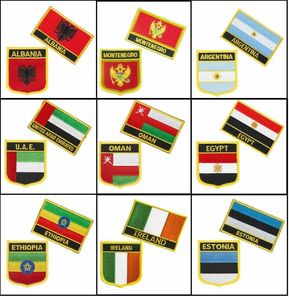 Albanie Monténégro Argentine E.A.U. Oman egypte ethiopie irlande estonie broderie fer sur patchs Badges