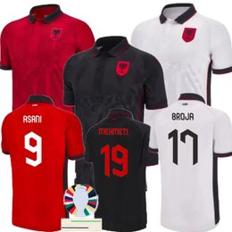 Albania Soccer Jersey 2024 Euro Cup Albanian National Team Camiseta de fútbol 2025 Men Trikot Kits Kit Pet Home a casa ASLLANI DJIMSITI UZUNI MUCI N.BAJRAMI