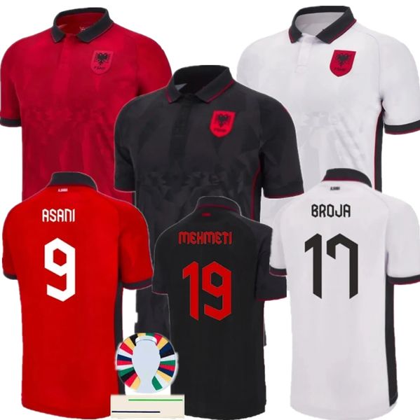 Albania Soccer Jersey 2024 Euro Cup Albanien National Team Football Shirt 2025 Men Trikot Kids Kit Set Home Away Asllani Djimsiti Uzuni Muci N.Bajrami