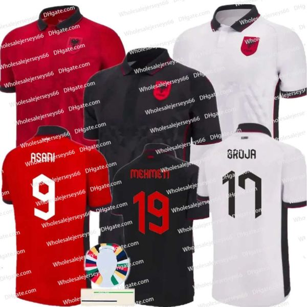 Albania Soccer Jerseys 2024 Euro Cup Albanan National Team Football Shirt Jersey 2025 Men Trikot Kids Kit Set Home Away Asllani Djimsiti Uzuni Muci N.Brami