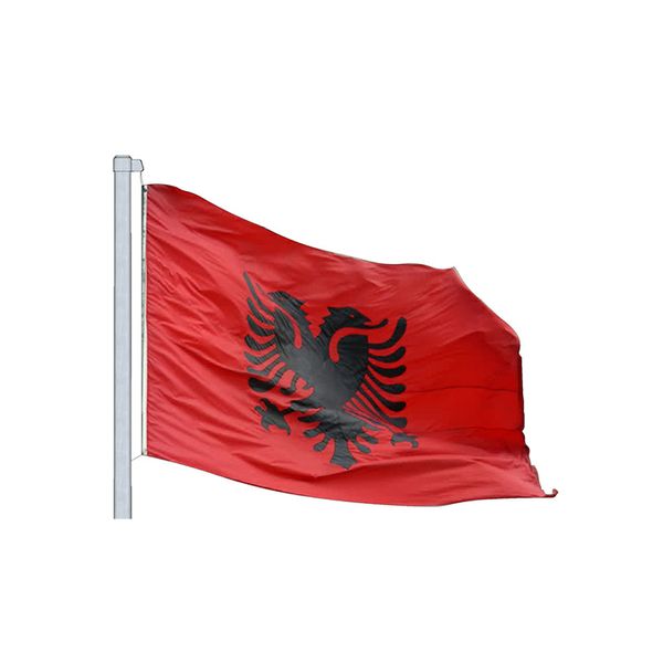 Bannière de drapeaux albanais, polyester imprimé numérique personnalisé de 3x5 pieds pour tous les pays, 100% polyester extérieur intérieur