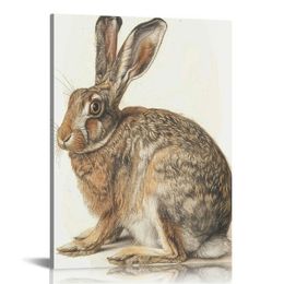 Albrecht Durer Wall Art - Young Hare Print - Renaissance Art Prints - Fine Art Paintings - Rabbit Animal Canvas Affiche pour la chambre (Young Hare)