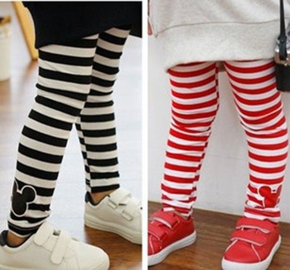 red black and white striped pants