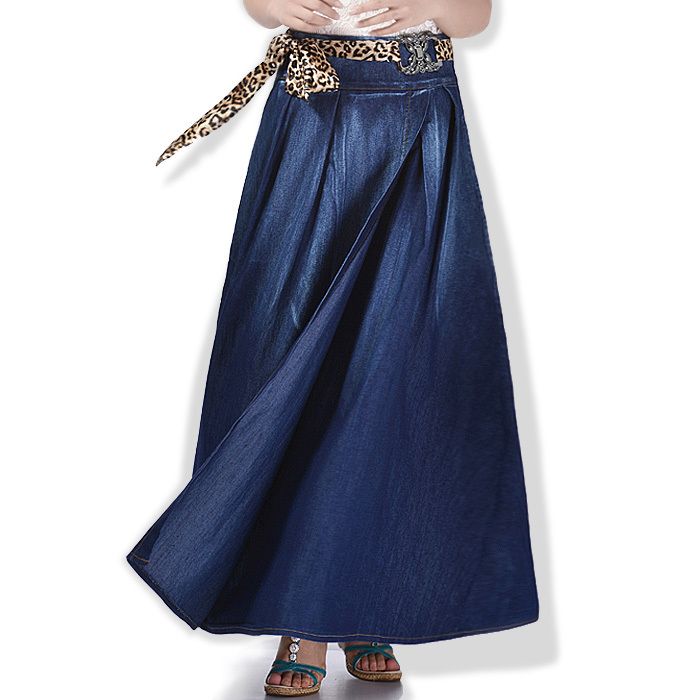 2020 Wholesale 2015 Spring Autumn Plus Size Long Denim Skirt
