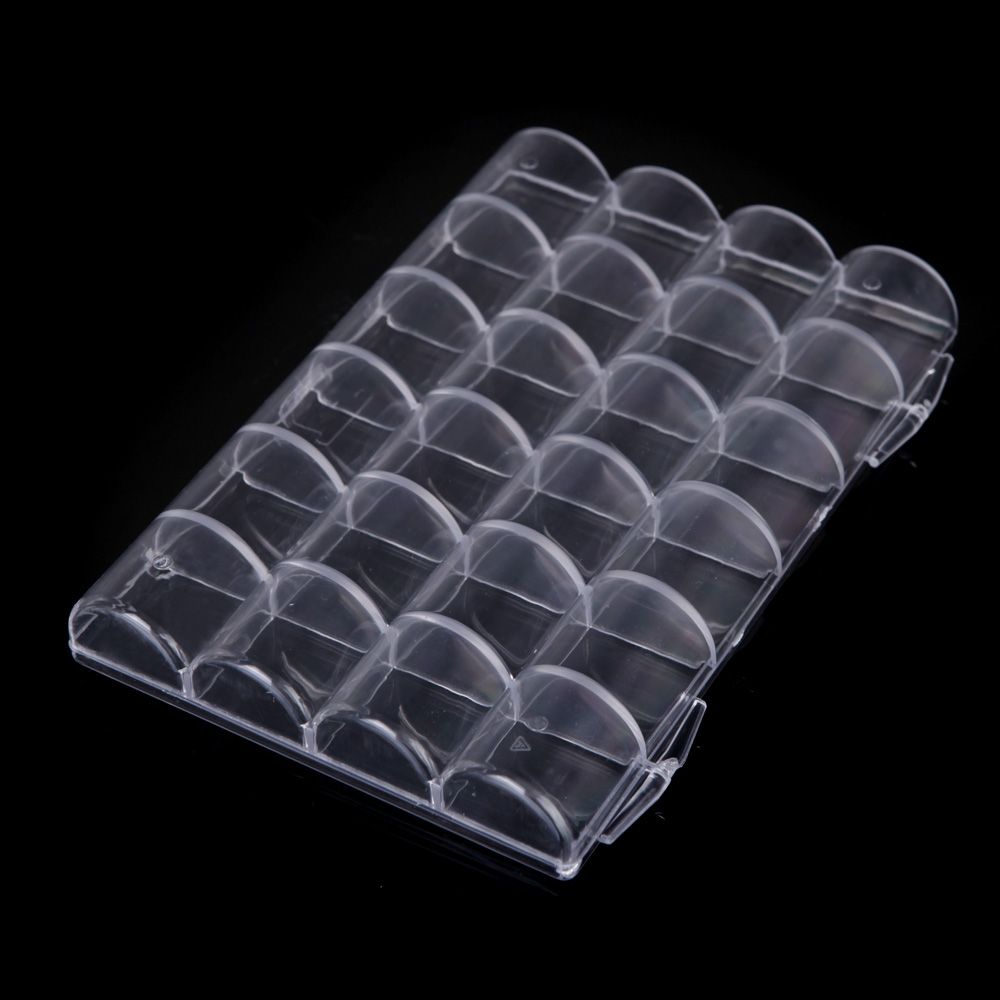 Wholesale-Clear Plastic Storage Box Jewelry Case Container Jewelry Packaging and Display Nail art tools 24 Slots Tools Boxes