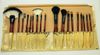 Wholesale - 18 pcs PRO MAKEUP COSMETIC BRUSHES SET PONY GOAT HAIR Golden Bag Leather Pouch FREE SHIP
