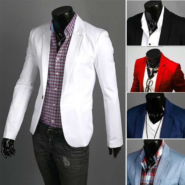 

Оптово-Новое поступление Одной кнопки Досуг Пиджаки Мужчины Мужчины 2015 Мода Slim Fit
