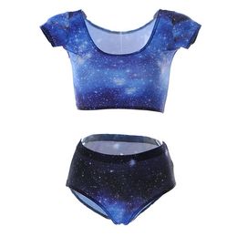 Wholesale-Sexy Galaxy Digital Print Swimwear Swimsuits Swim Suit Women Swimsuit Crop Tops & Bottom Hot Sale S125-201