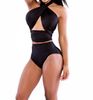 Atacado-Sexy Cintura Alta Bandagem Bikini Vintage Push Up Swimwear Swimsuit Beachwear Mulheres Mulheres Banheira Plus Size M-XL