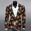 Atacado-2015 Design De Moda Mens Floral Blazer Casaco Casacos, Casual Slim Fit Blazers elegante para homens, Homens Casamento, Frete Grátis