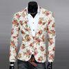 Atacado-2015 Design De Moda Mens Floral Blazer Casaco Casacos, Casual Slim Fit Blazers elegante para homens, Homens Casamento, Frete Grátis