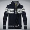 Wholesale-New Winter Mens Cardigan Sweater Long Sleeve Turtleneck Printing Brand Ugly Christmas Sweater Cardigans Masculino Sweaters