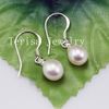 Kvinnans örhänge över Sher White Pearls gjorda med100% 925 Siliver krokar .5pcs / mycket