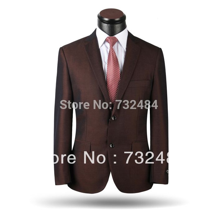WholesaleFashion Brand Men Dress Suits Two Pieces Coffee/Brown Formal