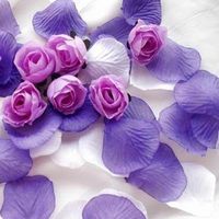 Purple White Silk Rose Petals Favor de boda Flor de fiesta 30 Bolsas (100 unidades por bolsa)