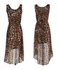 도매 - 새로운 여름 2015 숙녀 긴시 폰 낮은 섹시한 드레스 패션 민트 그린 / 레오파드 여름 드레스 캐주얼 브랜드 드레스 H18