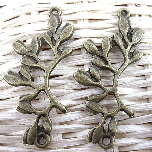 38x16mm antique bronze two loop branch connector charm pendants by Alwynstore G7