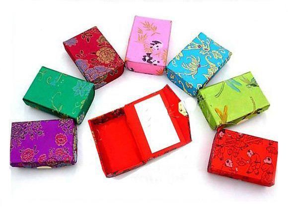 Elegant Mirror Craft Jewelry Storage Box Protable Party Favor Gift Boxes High Quality Silk brocade Double Lipstick Tube Packaging Case 12pcs-image-91416983