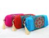 Tassel Patchwork Fabric Travel Zipper Bag for Women Cosmetic Makeup Jewelry Storage Pouch Coin Pocket Purse Wallet Wedding Party Favor