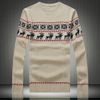 Wholesale-New and autumn men sweater fashion Christmas snowflakes fawns printed sweater casual slim fit pullover sweater men