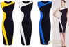 Groothandel-2015 mode vrouwen elegante vintage geometrie mouwloze bandage jurk, O-hals bodycon party avond slanke potlood jurk 19768