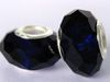 Big Hole Beads 925 Silver Core Faceted Glass Charm Pärlor för European Armband Gratis Frakt 100st