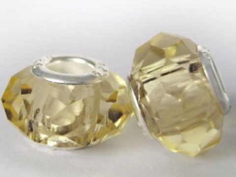 Big Hole Faceted Szklane Koraliki Hurtownie 100 sztuk Solid Color Fit Bransoletka Darmowa Wysyłka