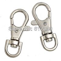 Wholesale-100pcs 38mm Silver Tone Trigger Lobster Claw Swivel Clasp Hook for Key Rings Jewelry Findings
