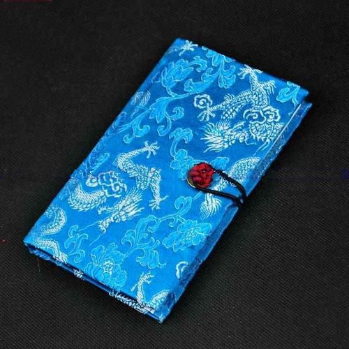 Moda de luxo capa dura notebook diário presentes do favor do estilo chinês de seda tecido impresso 15 pçs / lote mix cor frete grátis