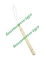Wholesale 100PCS Bamboo Wooden Handle Threader Micro Rings Loop Hair Extension Tools