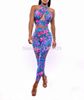 Gros-2015New Bandage Femmes Floral Print Sexy Party Deux Pièces Strap Neck Beach Jumpsuit Fille Body Maigre Vintage Salopette Combishort