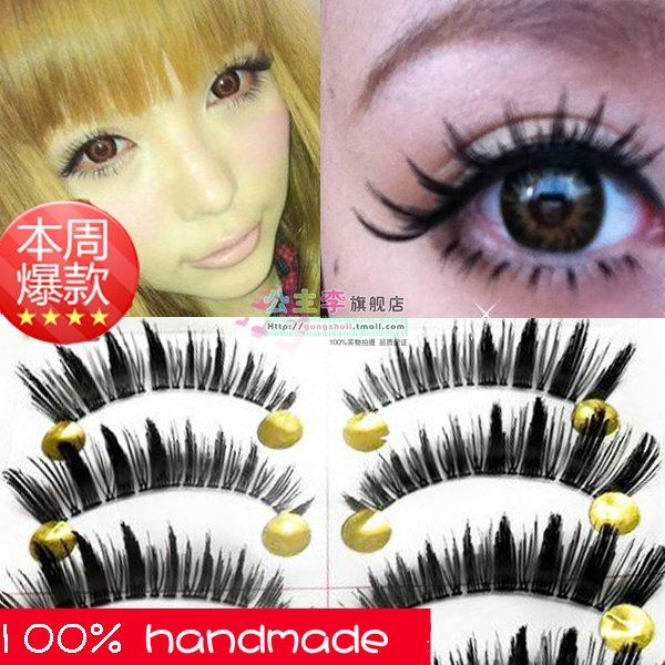 Wholesale-Free shipping-10 Pairs thick long handmade False Eyelash fashion eyelash -on sale-image-235715116