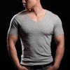 Heren T-shirt Sexy T-shirt Diepe V-hals T-shirt Naadloze Naadloze T-shirts Dunne en Licht Standaard T-shirt Gratis verzending