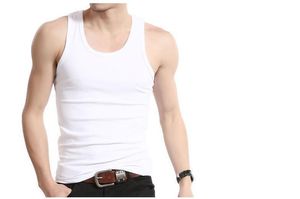 Großhandels-Sommer-Bodybuilding-Kleidung aus fester Baumwolle mit O-Ausschnitt für Männer, Tank-Top, Fitness-Unterhemden, Herren-Unterhemd, Sport