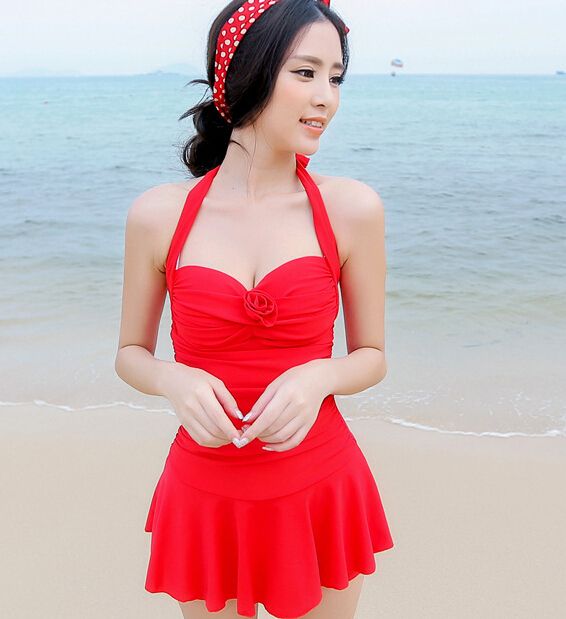 2020 Wholesale 2015 Womens One Piece Swimsuits With Skirts Cheap Cute Bathing Suits Modest Swim ...