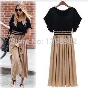 

Wholesale-Women Long Sexy Chiffon Elegant Dress Casual Fashion Evening Party Dress plus size 2XL Wholesale